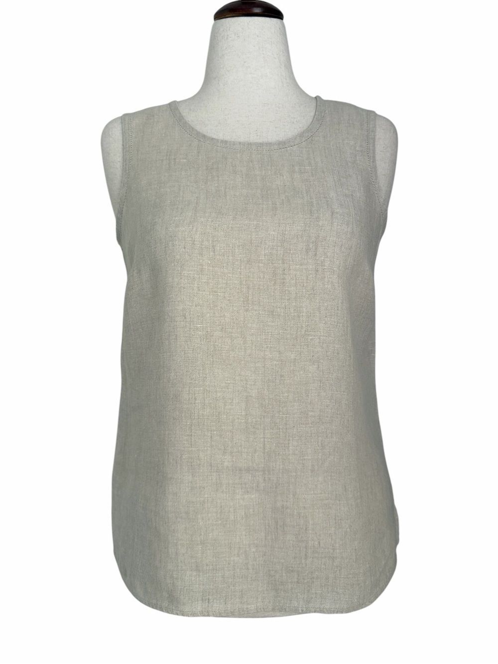 Talbots Irish Linen Sleeveless Shell Top Beige Natural Tank Women’s 8 Classic